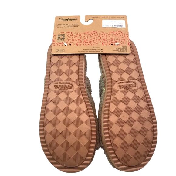 Dearfoam Slippers NWT Cozy Comfort Green Slip-On XLarge Size 11-12 - Picture 5 of 6